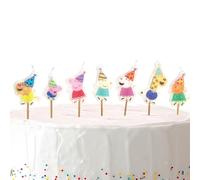 Amscan Peppa Pig 9918346 Lot de 7 bougies d'anniversaire sur pics en bois pour enfants