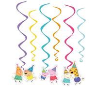 Amscan Peppa Pig 9918348 Lot de 6 décorations à suspendre pour fête d'anniversaire