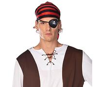 amscan- Pirate Eye Patch Skull Print Accessoire pour déguisement, Mixte Adulte, 9909434, Noir, Taille Unique