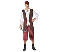 amscan Pirate Pete Hommes Small Ensemble de Costume, Multicolore, S (Lot de 4)