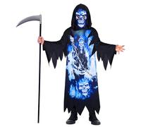 amscan (PKT (9908583) Costume de faucheuse fluo recyclé pour garçon 6-8 ans