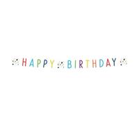 amscan (PKT) Bannière d'anniversaire avec confettis 1,8 m x 14 cm