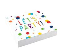 Amscan serviettes confetti d'anniversaire 25 x 25 cm papier blanc 20 pièces Wit G