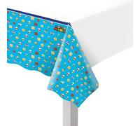 amscan- Plastic Table Cover with Pc. Nintendo Nappe en Plastique avec thème Super Mario-1 pièce, Caricature, 571554, Multicolore, 1.37m x 2.43m