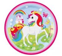 Amscan planches de fête filles licornes 22,8 cm carton 8 pièces Multicolor G