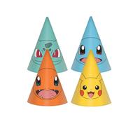 Amscan - Pokémon - Chapeaux de Fête - Chapeaux de fête - Fête d'enfants - Carton - 8 Pièces.