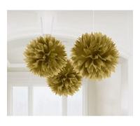 Amscan pompons décoration de fête 40,6 cm 3 pièces or Goud G