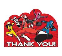 Amscan Power Rangers Dino Charge Birthday Party Postcard Thank You Cards (8 Piece), Multi