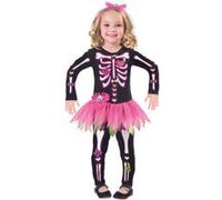 Amscan robe squelette set filles noir/rose 2-pièces Roze G