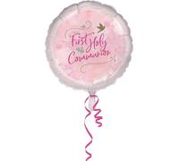 Amscan - Rond - Ballon en plastique, première communion - Film SG25999 (taille unique) (rose)