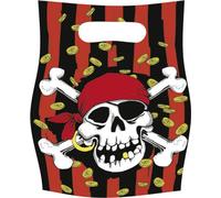 Amscan - Sacs de fête "Pirate Lolly", drapeau pirate - Pack de 6 SG32132 (taille unique) (Coloré)