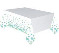 Amscan - Schimmer - Nappe pour fête, plastique SG29684 (taille unique) (blanc/vert menthe/bleu)