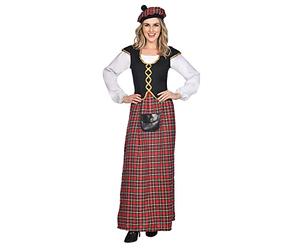 amscan- Scottish Lady Size 8-10 Écossais Déguisements, Femme, 9911191, Multicolore, S