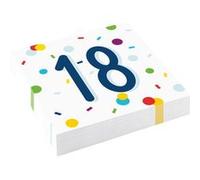 Amscan serviettes 18 ans Confettis 33 x 33 cm 20 pièces Multicolor