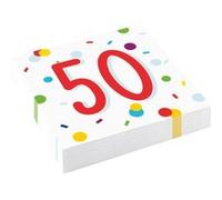 Amscan serviettes 50 ans Confetti33 x 33 cm 20 pièces Multicolor G