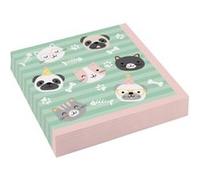 Amscan serviettes animaux 33 x 33 cm papier 20 pièces Multicolor G