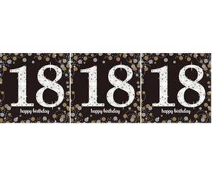 amscan - Serviettes anniversaire '18th Birthday' (Lot de 48)