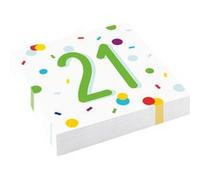 Amscan serviettes de table 21 ans Confettis 33 x 33 cm 20 pièces Multicolor G