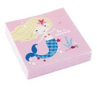 Amscan serviettes de table Be a Mermaid 25 cm 20 pièces Rose, Rose G