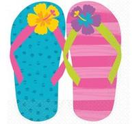 Amscan serviettes de table Flip Flop 33 x 33 cm 16 pièces Multicolor G