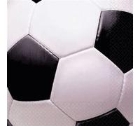 Amscan serviettes de table football 16 pièces 33 cm blanc/noir Wit G