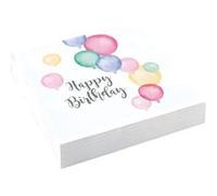 Amscan serviettes de table Happy Birthday 16,5 cm papier pastel 20 pièces Multicolor G