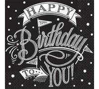 Amscan serviettes de table It's Your Birthday 33 x 33 cm 36 pièces Wit G