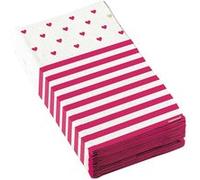 Amscan serviettes de table love 33 x 33 cm papier rose/blanc 16 pièces Wit G