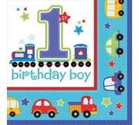 Amscan serviettes premier anniversaire garçon 33 x 33 cm 16 pièces Multicolor G