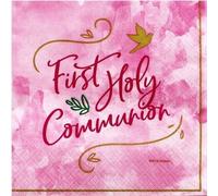 Amscan - Serviettes, première communion pack de 16 - Papier SG38513 (taille unique) (Rose)