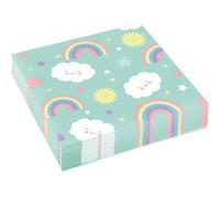 Amscan serviettes Rainbow & Cloudde table 33 x 33 cm papier 20 pièces Multicolor G
