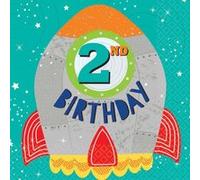 Amscan serviettes serviettes espace thème deuxième anniversaire 33 x 33 cm 16 pièces Multicolor