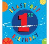 Amscan serviettes serviettes espace thème premier anniversaire 33 x 33 cm 16 pièces Multicolor