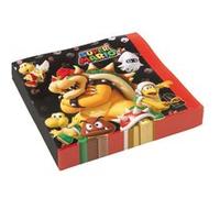 Amscan serviettes Super Mario 33 x 33 cm 20 pièces Multicolor, Multicolore