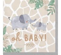 Amscan Soft Paper Beverage Lot de 16 serviettes en papier pour événements sur le thème de la jungle Marron clair 12,7 x 12,7 cm