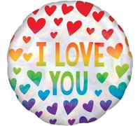 Amscan Standard Iridescent Arc-en-ciel Ballon rond S55 emballé 43 cm