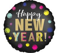 Amscan Standard Satin Dotted New Year Ballon en plastique S40 emballé 43 cm