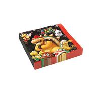 amscan Super Mario Serviettes en Papier, 11012016, Bleu, Taille unique