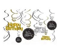 Amscan suspension Décor Pétillant Anniversaire 61 cm 12 pièces Goud G