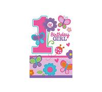 Amscan Sweet Girl First Birthday Invitations et enveloppes