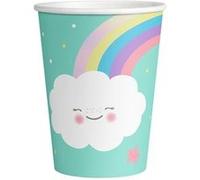 Amscan tasses arc-en-ciel & nuage 250 ml papier vert 8 pièces Groen G