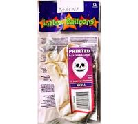 Amscan - Tête de mort - Ballons, latex, pack de 6 SG34517 (taille unique) (Blanc)