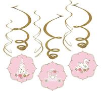 Amscan - Tourbillon - Décoration "Princess For A Day", fête pack de 6 - Film SG28648 (taille unique) (rose/blanc/or)