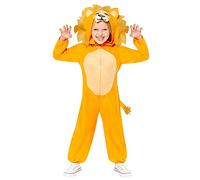 amscan-Une Pièces Lion Animal Déguisements, Caricature, 9908797, Jaune, 8-10 Ans