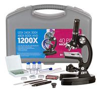 AmScope - 120X-1200X 48-pc Kids Beginner Microscope Kit with Accessories + Storage Case