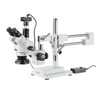 AmScope 3,5 x -180 X trinoculaire microscope avec 4 zones 144-led Bague lumière et appareil photo 1,3 Mp