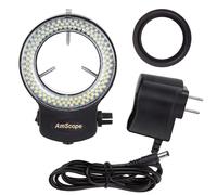 AmScope LED-144B-ZK Lot de 144 Anneaux Lumineux LED réglables avec Bloc d'alimentation pour Microphone stéréo et Appareil Photo Noir