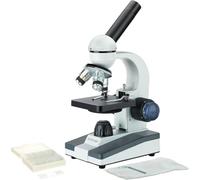 AmScope Microscope monoculaire portable série M150 - Grossissement 40 x 1000 x - Lumière LED et 25 lames préparées - Mise au point grossière et fine