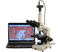 AmScope T340B-LED-10M 3W LED Siedentopf Microscope Composite trinoculaire avec caméra USB 10 MP, 40X-2000X, Blanc