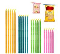 AMSGANK 20 Pièces Clip Fermeture Sachet Pinces Réutilisables, 29/23/19/12cm Clips Alimentaire D'étanchéité Multicolore pour Sceller les Sacs Alimentaires, la Cuisine, la Maison